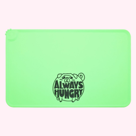 "Always Hungry" Green Dog Food Mat