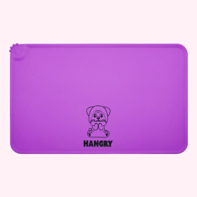 "Hangry" Purple Dog Food Mat