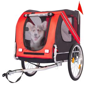 Yellow Outdoor Heavy Duty Foldable Utility Pet Stroller Dog Carriers Bicycle Trailer