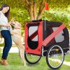 Yellow Outdoor Heavy Duty Foldable Utility Pet Stroller Dog Carriers Bicycle Trailer