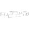 Dog Kennel Silver 344.4 ftÂ² Steel