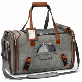 Mr. Peanut's Gold Series Pet Carrier (Color: Platinum Gray, size: 18 in L x 10.5 in W x 11 in H)