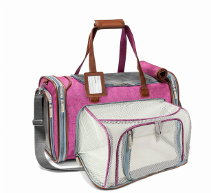 Mr. Peanut's Gold Series Standard Size Expandable Pet Carrier (Color: Rosa, size: 18 in L x 10.5 in W x 11 in H)