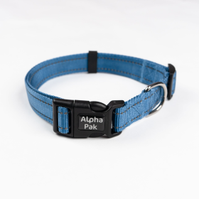 Appalachian Jazz Blue Dog Collar (Color: Jazz Blue, size: Medium 3/4in wide by 8)