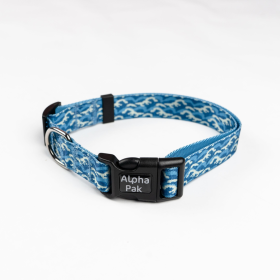 Tidal Pattern Dog Collar (Color: , size: Large 1in wide by 14)