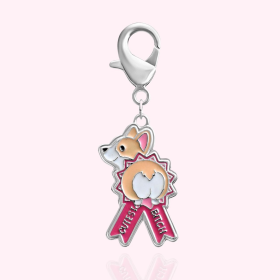 "Cutest Bitch" Dog Collar Charm (Color: Silver, size: )