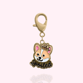 "Spoiled" Dog Collar Charm (Color: gold, size: )