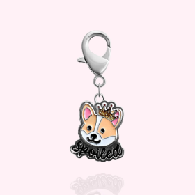 "Spoiled" Dog Collar Charm (Color: Silver, size: )