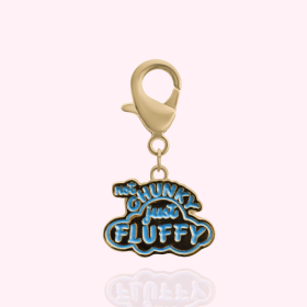 "Not Chunky Just Fluffy" Dog Collar Charm (Color: gold, size: )