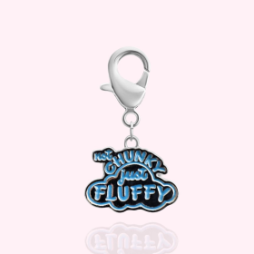 "Not Chunky Just Fluffy" Dog Collar Charm (Color: Silver, size: )