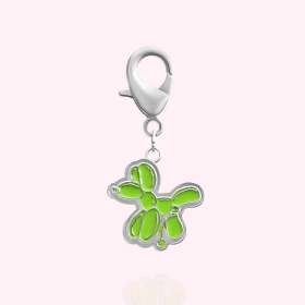 Balloon Dog Collar Charm (Color: Silver, size: )