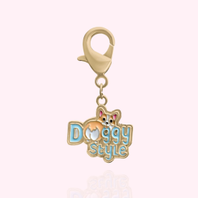 "Doggy Style" Dog Collar Charm (Color: gold, size: )