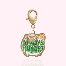 "Always Hungry" Dog Collar Charm (Color: gold, size: )