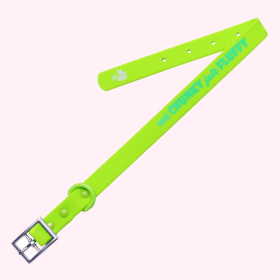 "Not Chunky Just Fluffy" Lime Green Silicone Collar (Color: , size: medium)