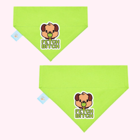 "Fetch Bitch" Lime Green Collar Bandana (Color: , size: medium)