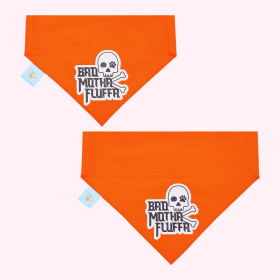 "Bad Motha Fluffa" Orange Collar Bandana (Color: , size: medium)