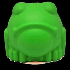 MKB Bull Frog Durable Rubber Chew Toy & Treat Dispenser (Color: Green, size: large)