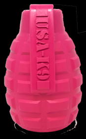 USA-K9 Puppy Grenade Durable Rubber Chew Toy & Treat Dispenser for Teething Pups (Color: Pink, size: XL)