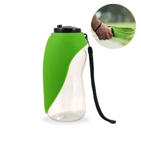 Fold-A-Bowl - Portable Pet Water Bottle and Bowl (Color: Green, size: )