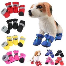 Anti-slip Pet Dog shoes Waterproof boots shoes puppy cat socks boots dog shoes (Color: Blue)