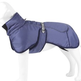 Large Dog Winter Fall Coat Wind-proof Reflective Anxiety Relief Soft Wrap Calming Vest For Travel (Color: Blue)